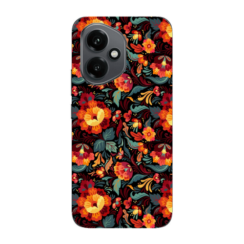 Honor Magic 400 Orange flowers Transparent Silicone TPU Θήκη